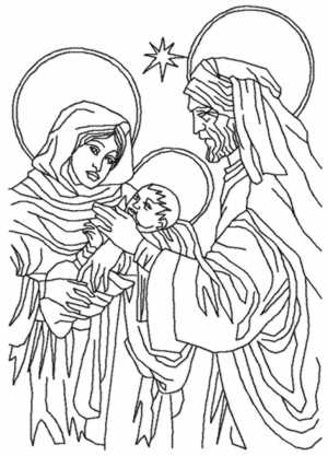 Holy Family Redwork