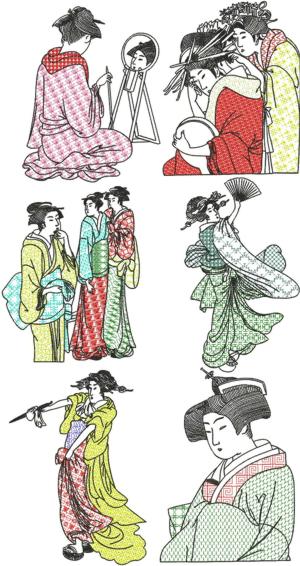 Geisha Blackwork Set II