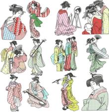 Geisha Blackwork Sets I and II