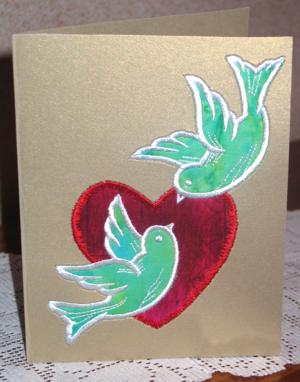 Valentine Doves Applique