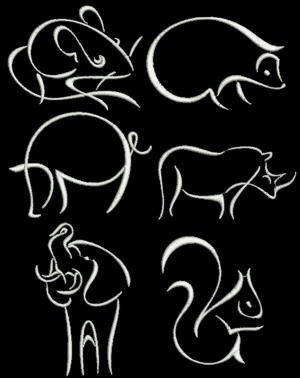 Advanced Embroidery Designs - Wild Animal Silhouette Set IV Advanced Embroidery Designs - Wild Animal Silhouette Set IV