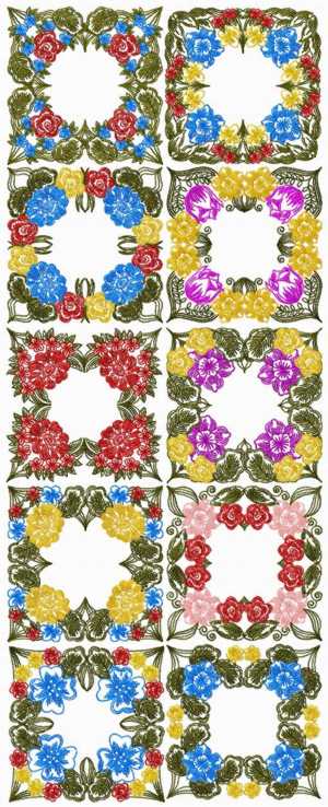 Garden Flower Quilt Block Set