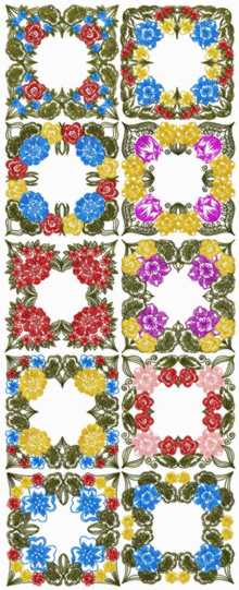 Garden Flower Quilt Block Set