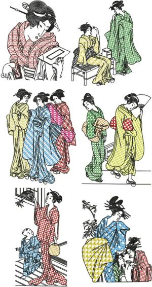 Geisha Blackwork Set III