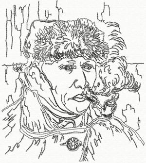 Vincent van Gogh. Self-Portrait with a Pipe.