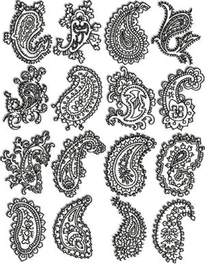 Redwork Paisley Set