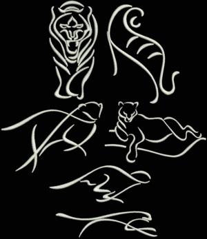 Big Cats Silhouette Set