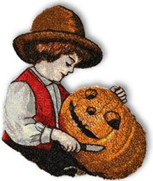 Boy with Jack-O-Lantern