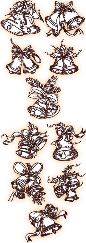 Christmas Bell Redwork Sets I & II