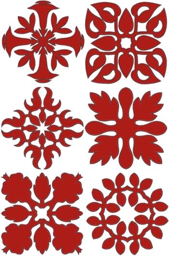 Hawaiian Motif Applique Set