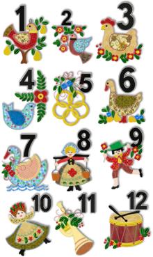 12 Days of Christmas Applique Set