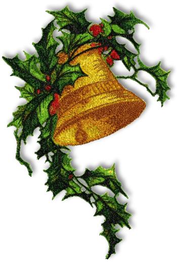 free clipart christmas bells with holly - photo #34