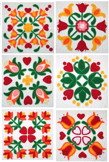 Advanced Embroidery Designs - Applique Flower Quilt Block Set