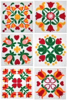 Applique Flower Quilt Block Set