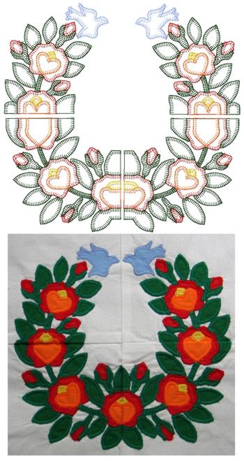 Baltimore Quilt: Poppy Garland Applique
