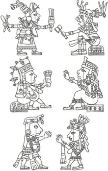Mayan Art Redwork Set 