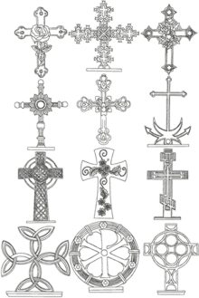 Redwork Cross Set 