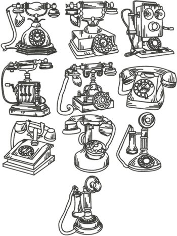 One-Color Vintage Phone Set 