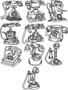 One-Color Vintage Phone Set 