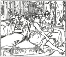 In the Salon at the Rue des Moulins by Henri de Toulouse-Lautrec