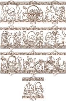 Redwork Easter Border Set