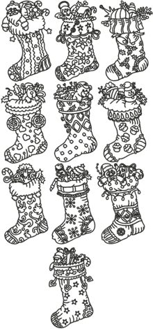 One-Color Christmas Stocking Set