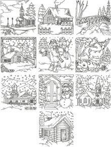 One-Color Winter Scene Set