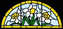 Stained Glass Applique Daffodil Panel