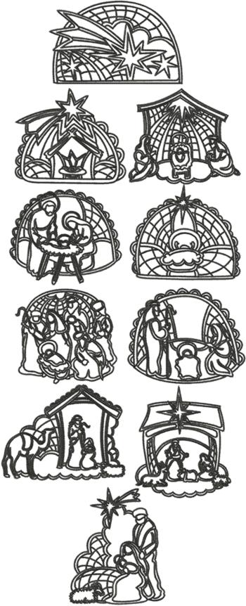 One-Color Nativity Set