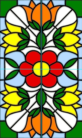 Stained Glass Applique Flower Panel