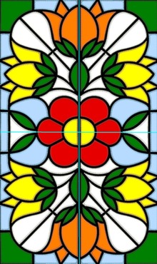 Stained Glass Applique Flower Panel