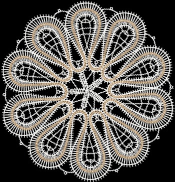 Freestanding Bobbin Lace Flower Doily