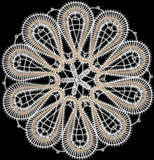 Freestanding Bobbin Lace Flower Doily