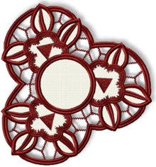 3 Flowers Cutwork Doily