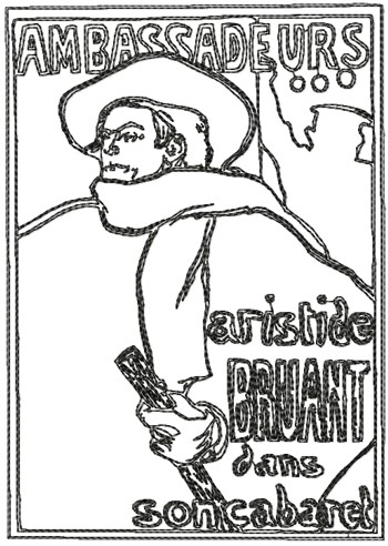Ambassadeurs, Aristide Bruant by Henri de Toulouse-Lautrec