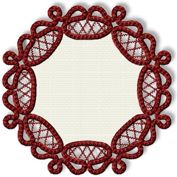 Freestanding Applique Point Lace Doily