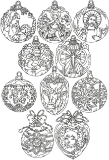 One-Color Christmas Ornament Set