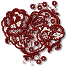 Cutwork Lace Valentine Flower Heart