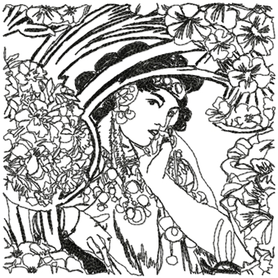 Woman with Flowers by Alphonse Mucha