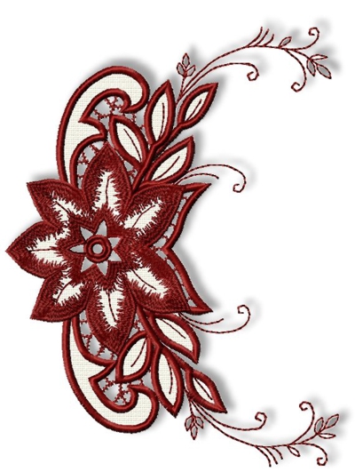 Poinsettia Cutwork Lace