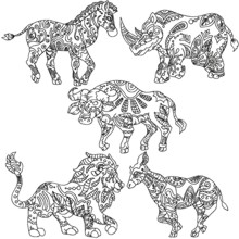 One-Color African Animal Set