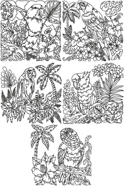 One-Color Parrot Set