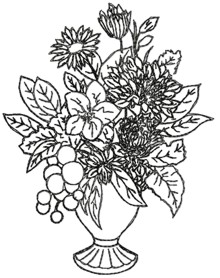 One-Color Vase of Flowers