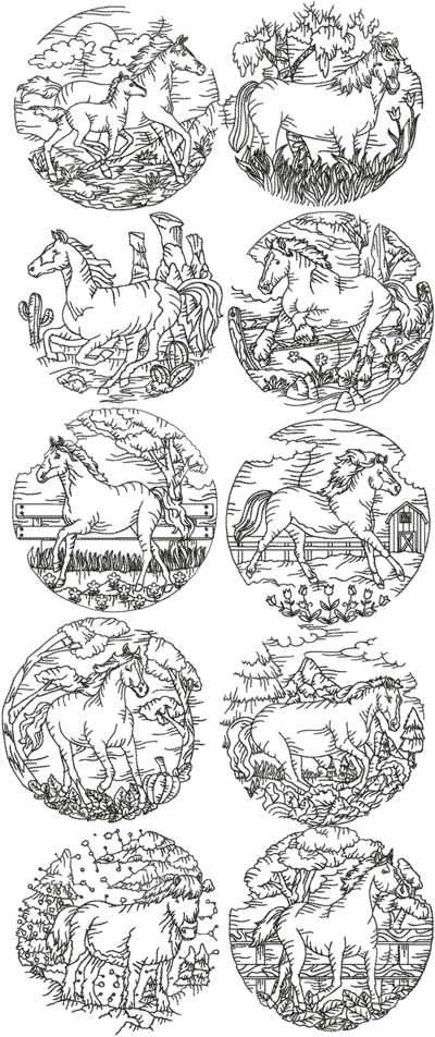 One-Color Horse Set