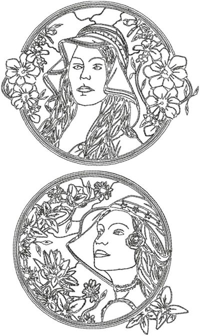 One-Color Art Deco Lady Set