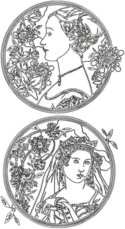 One-Color Art Deco Lady Set
