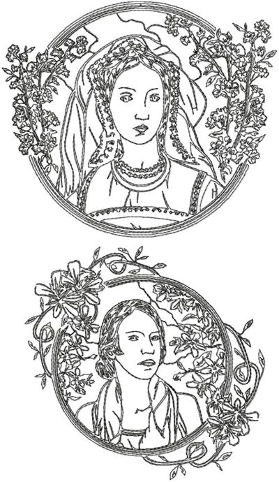 One-Color Art Deco Lady Set