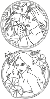 One-Color Art Deco Lady Set