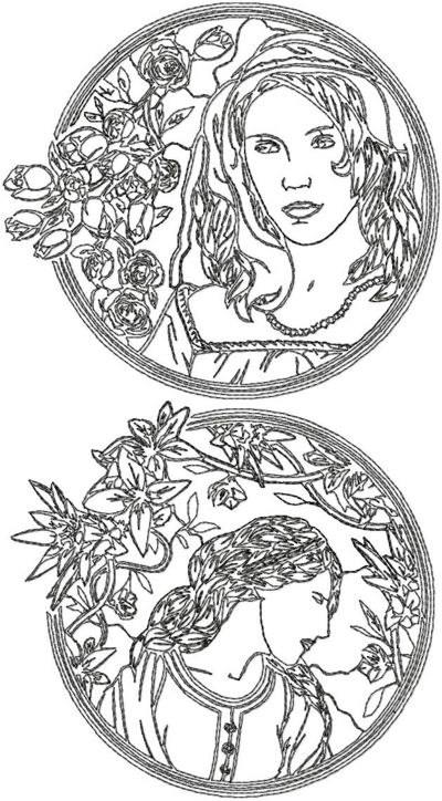 One-Color Art Deco Lady Set
