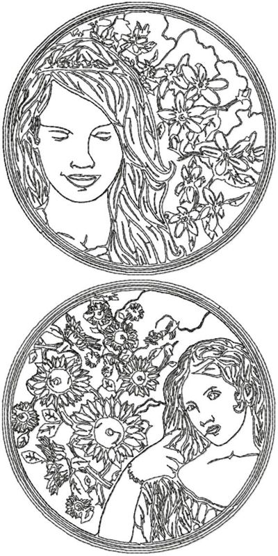 One-Color Art Deco Lady Set